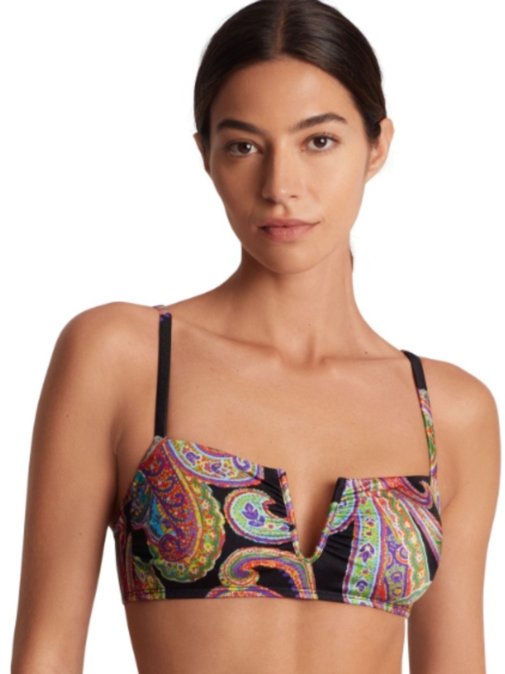 Lauren Ralph Lauren Women's Paisley-Print U-Wire Bikini Top Swim Size 10 11863